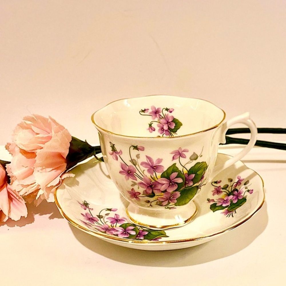 Royal Albert Purple Violets Tea Cup & Saucer